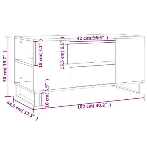 Stolić za kavu boja hrasta 102x44,5x50 cm od konstruiranog drva - sonoma hrast 1 Cijena