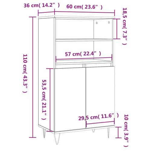 Visoka komoda hrasta sonome 60x36x110 cm od konstruiranog drva - sonoma hrast 1 Cijena