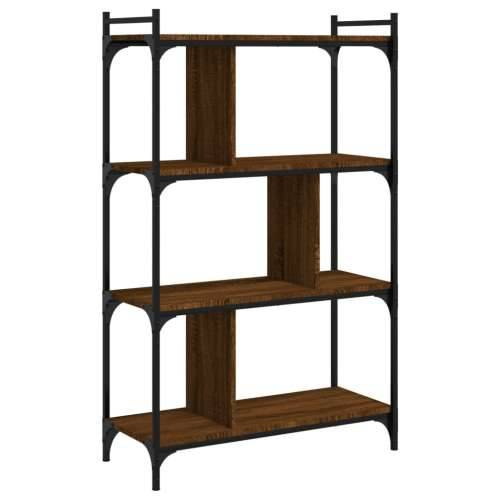 Regal za knjige 4 razine smeđa boja hrasta 76x32x123 cm drveni - Smeđi hrast 1 123 cm Cijena