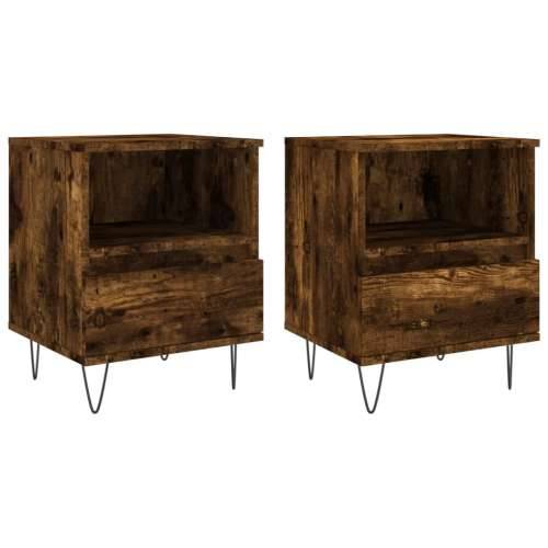 Noćni ormarići 2 kom boja hrasta 40x35x50 cm konstruirano drvo - Dimljeni hrast 2 Cijena