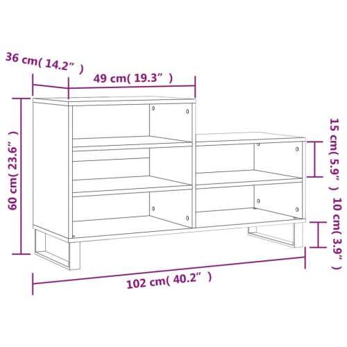 Ormarić za cipele boja hrasta 102x36x60 cm konstruirano drvo - Smeđi hrast 1 Cijena