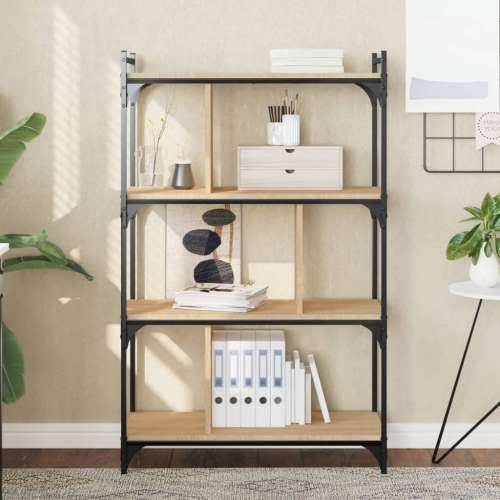 Regal za knjige s 4 razine boja hrasta 76 x 32 x 123 cm drveni - sonoma hrast 1 123 cm Cijena