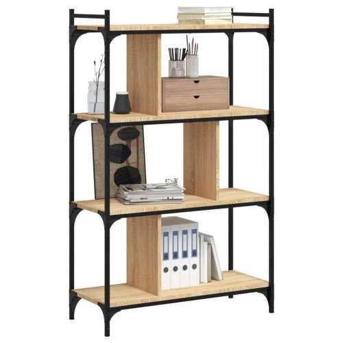 Regal za knjige s 4 razine boja hrasta 76 x 32 x 123 cm drveni - sonoma hrast 1 123 cm Cijena