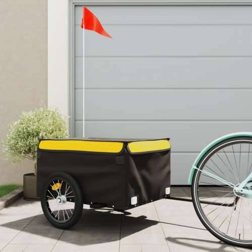 Prikolica za bicikl crno-žuta 45 kg željezna