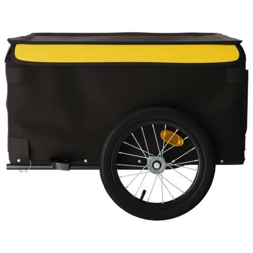 Prikolica za bicikl crno-žuta 45 kg željezna - Žuta 124 x 62.5 x 52 cm Cijena