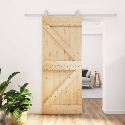 Klizna vrata s priborom za montažu 80 x 210 cm masivna borovina Cijena