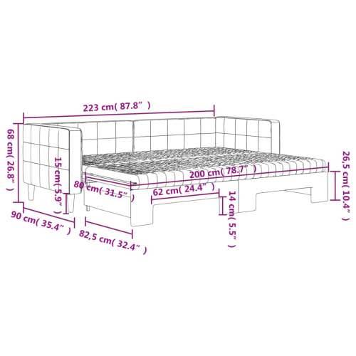 Dnevni krevet na razvlačenje tamnozeleni 80 x 200 cm baršunasti - Tamnozelena 80 x 200 cm s krevetom na izvlačenje i madracem Cijena