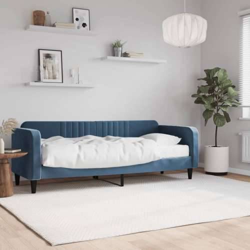 Dnevni krevet s madracem plavi 80 x 200 cm baršunasti - Plava 80 x 200 cm s madracem Cijena