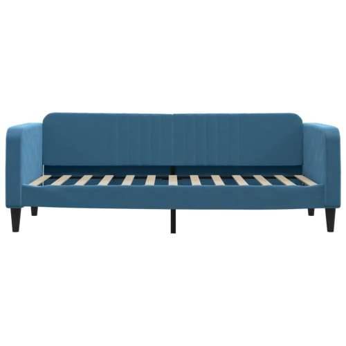 Dnevni krevet s madracem plavi 80 x 200 cm baršunasti - Plava 80 x 200 cm s madracem Cijena