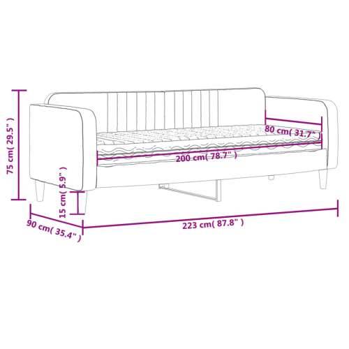 Dnevni krevet s madracem plavi 80 x 200 cm baršunasti - Plava 80 x 200 cm s madracem Cijena