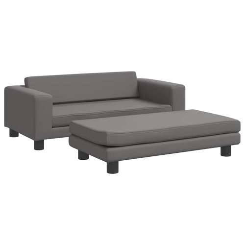 Krevet za pse s produžetkom sivi 100 x 50 x 30 cm umjetna koža - Siva Umjetna koža Cijena