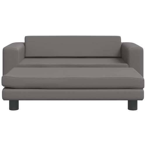 Krevet za pse s produžetkom sivi 100 x 50 x 30 cm umjetna koža - Siva Umjetna koža Cijena