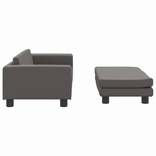 Krevet za pse s produžetkom sivi 100 x 50 x 30 cm umjetna koža - Siva Umjetna koža Cijena