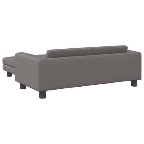 Krevet za pse s produžetkom sivi 100 x 50 x 30 cm umjetna koža - Siva Umjetna koža Cijena
