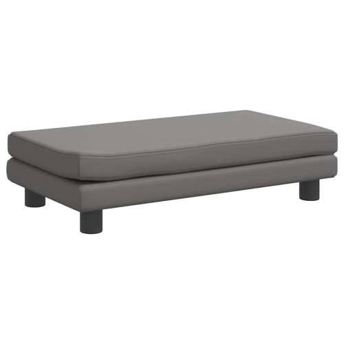 Krevet za pse s produžetkom sivi 100 x 50 x 30 cm umjetna koža - Siva Umjetna koža Cijena