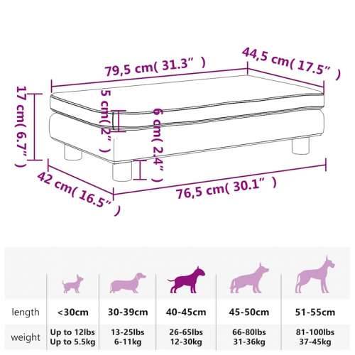 Krevet za pse s produžetkom sivi 100 x 50 x 30 cm umjetna koža - Siva Umjetna koža Cijena