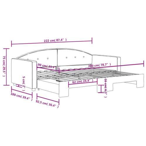 Dnevni krevet na razvlačenje plavi 90 x 200 cm baršunasti - Plava 90 x 200 cm s krevetom na izvlačenje Cijena