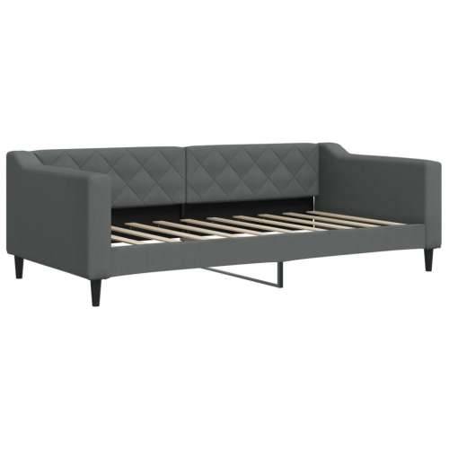 Dnevni krevet s madracem tamnosivi 90 x 190 cm od tkanine - Tamno siva 90 x 190 cm s madracem Cijena