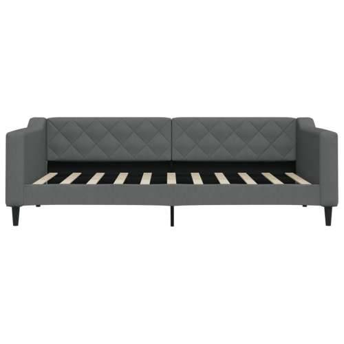 Dnevni krevet s madracem tamnosivi 90 x 190 cm od tkanine - Tamno siva 90 x 190 cm s madracem Cijena