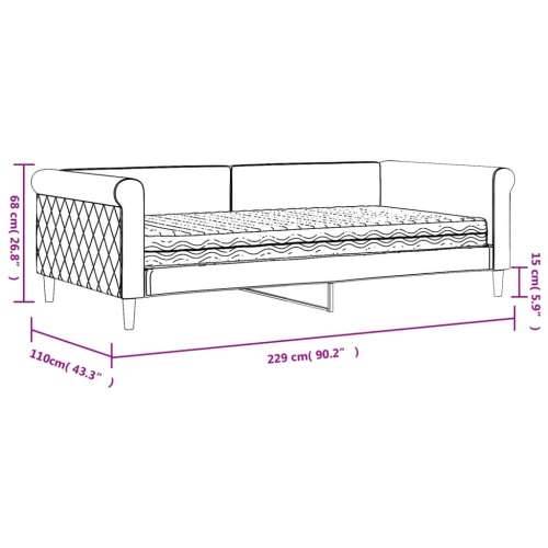 Dnevni krevet s madracem tamnozeleni 100 x 200 cm baršunasti - Tamnozelena 100 x 200 cm s madracem Cijena