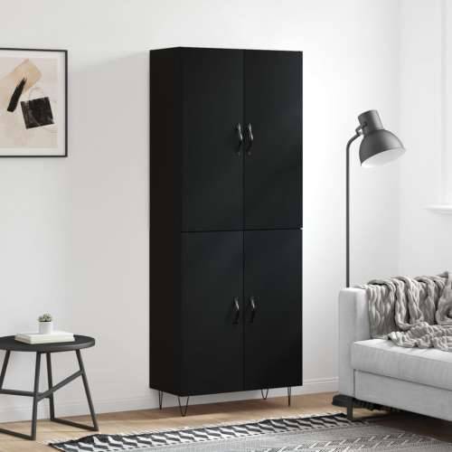 Visoka komoda crni 69,5x34x180 cm konstruirano drvo - Crna 1 2 vrata Cijena