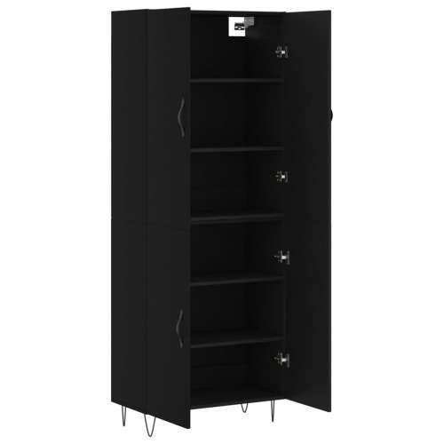 Visoka komoda crni 69,5x34x180 cm konstruirano drvo - Crna 1 2 vrata Cijena