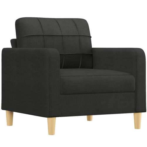 4-dijelni set sofa s jastucima crni od tkanine - Crna s jastučićima i tabureom Cijena
