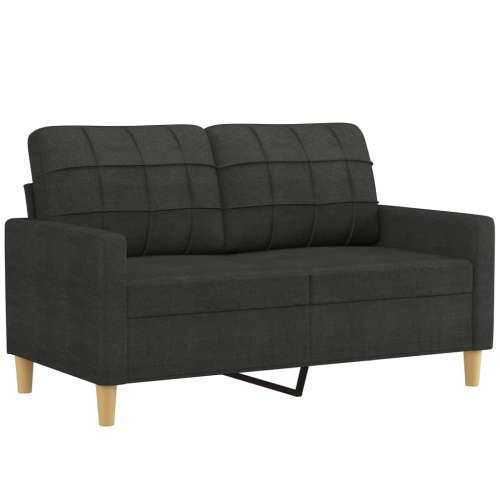 4-dijelni set sofa s jastucima crni od tkanine - Crna s jastučićima i tabureom Cijena
