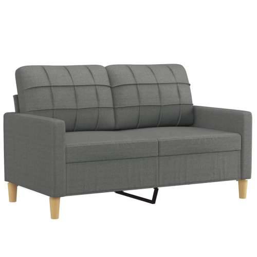 2-dijelni set sofa s jastucima tamnosivi od tkanine - Tamno siva s jastučićima Cijena