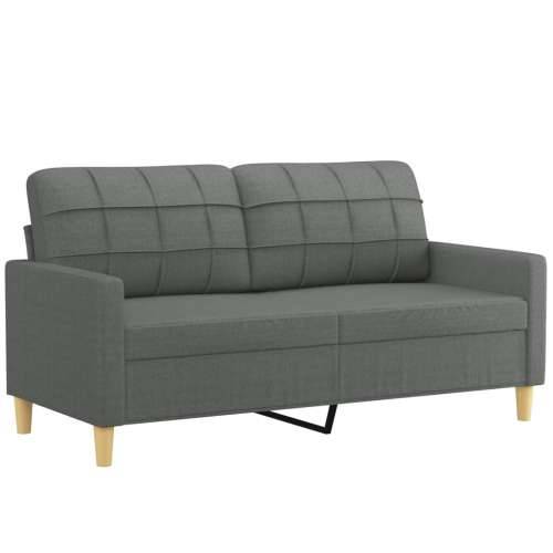 2-dijelni set sofa s jastucima tamnosivi od tkanine - Tamno siva s jastučićima Cijena