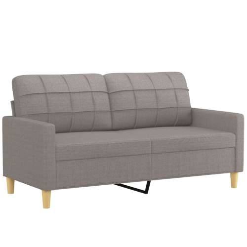 2-dijelni set sofa s jastucima smeđesivi od tkanine - Sivo-smeđa s jastučićima Cijena