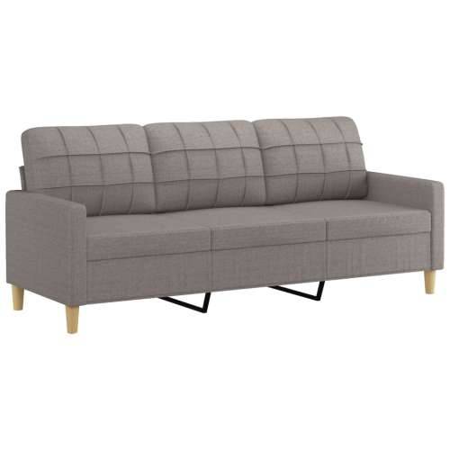 2-dijelni set sofa s jastucima smeđesivi od tkanine - Sivo-smeđa s jastučićima Cijena