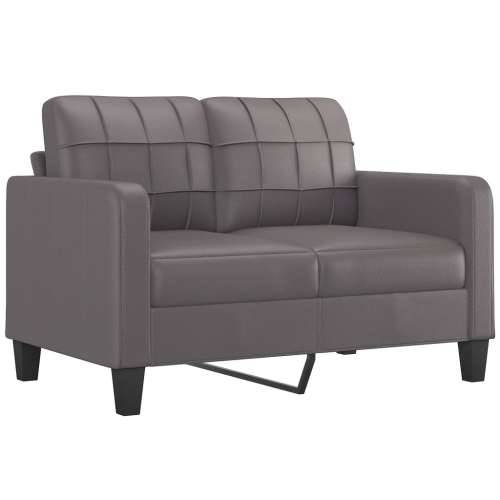 3-dijelni set sofa s jastucima sivi od umjetne kože - Siva s jastučićima i tabureom Cijena