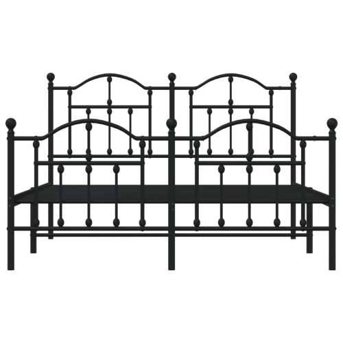 Metalni okvir kreveta uzglavlje i podnožje crni 140x190 cm Cijena