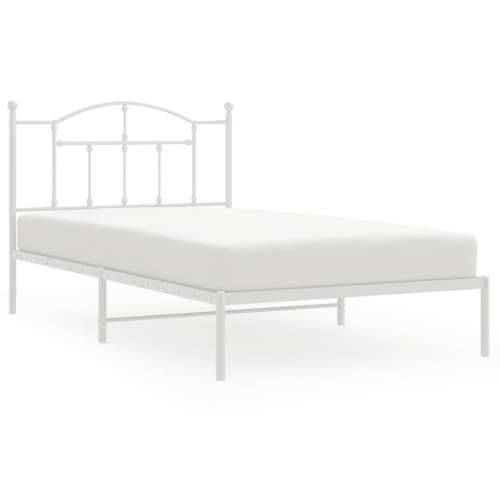 Metalni okvir za krevet s uzglavljem bijeli 100x200 cm - Bijela 100 x 200 cm s uzglavljem Cijena