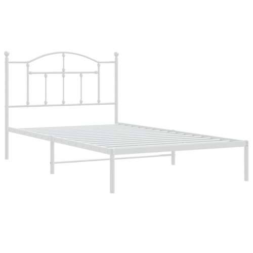 Metalni okvir za krevet s uzglavljem bijeli 100x200 cm - Bijela 100 x 200 cm s uzglavljem Cijena
