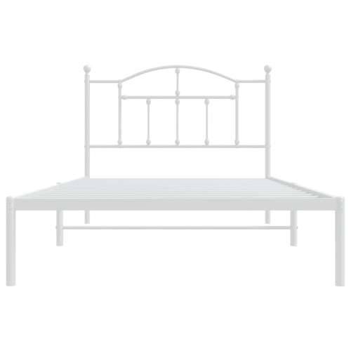 Metalni okvir za krevet s uzglavljem bijeli 100x200 cm - Bijela 100 x 200 cm s uzglavljem Cijena
