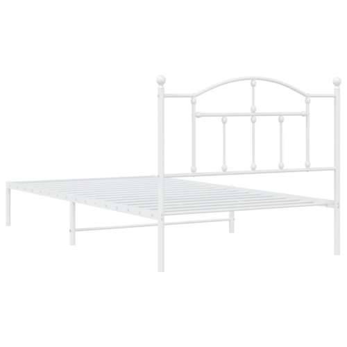 Metalni okvir za krevet s uzglavljem bijeli 100x200 cm - Bijela 100 x 200 cm s uzglavljem Cijena