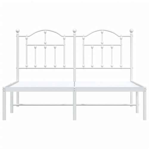 Metalni okvir za krevet s uzglavljem bijeli 140 x 190 cm Cijena