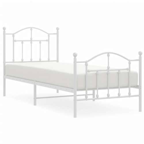 Metalni okvir kreveta uzglavlje i podnožje bijeli 80x200 cm Cijena