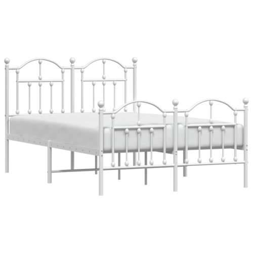 Metalni okvir kreveta uzglavlje i podnožje bijeli 120x200 cm Cijena