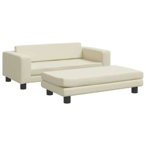 Krevet za pse s produžetkom krem 100 x 50 x 30 cm umjetna koža - Krema Umjetna koža Cijena