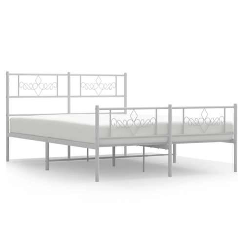 Metalni okvir kreveta uzglavlje i podnožje bijeli 120x200 cm - Bijela 120 x 200 cm s uzglavljem i podnožjem Cijena
