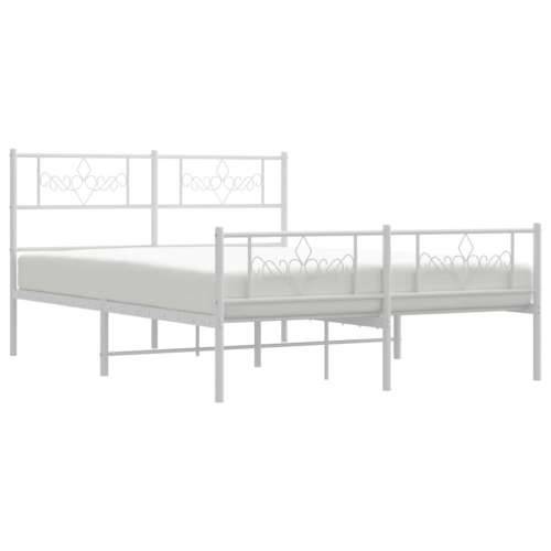 Metalni okvir kreveta uzglavlje i podnožje bijeli 120x200 cm - Bijela 120 x 200 cm s uzglavljem i podnožjem Cijena