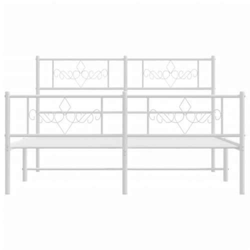 Metalni okvir kreveta uzglavlje i podnožje bijeli 120x200 cm - Bijela 120 x 200 cm s uzglavljem i podnožjem Cijena