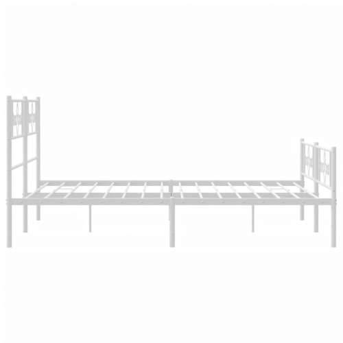 Metalni okvir kreveta uzglavlje i podnožje bijeli 120x200 cm - Bijela 120 x 200 cm s uzglavljem i podnožjem Cijena
