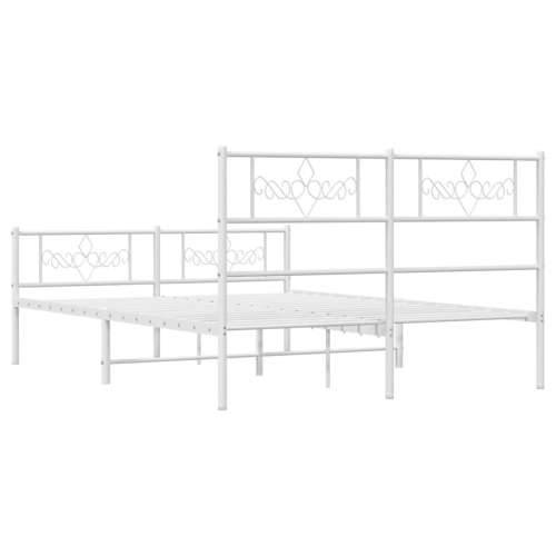 Metalni okvir kreveta uzglavlje i podnožje bijeli 120x200 cm - Bijela 120 x 200 cm s uzglavljem i podnožjem Cijena