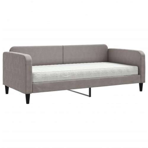 Dnevni krevet s madracem smeđesivi 90 x 200 cm od tkanine - Sivo-smeđa 90 x 200 cm s madracem Cijena