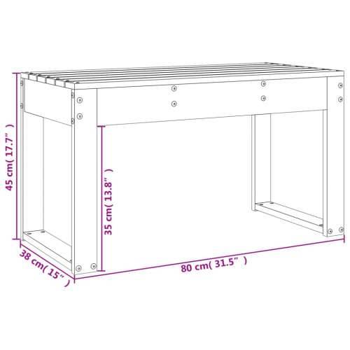 Vrtna klupa crna 80 x 38 x 45 cm od masivne borovine - Crna boja bora 80 x 38 x 45 cm 1 Cijena