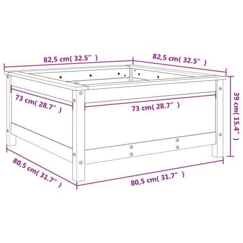 Vrtna sadilica crna 82,5 x 82,5 x 39 cm od masivne borovine - Crna boja bora 82.5 x 82.5 x 39 cm 1 Cijena